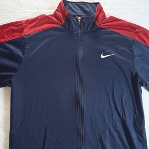 Nike Track Jacket Mens XL Full Zip Vintage 00's Navy Colorblock Swoosh Logo